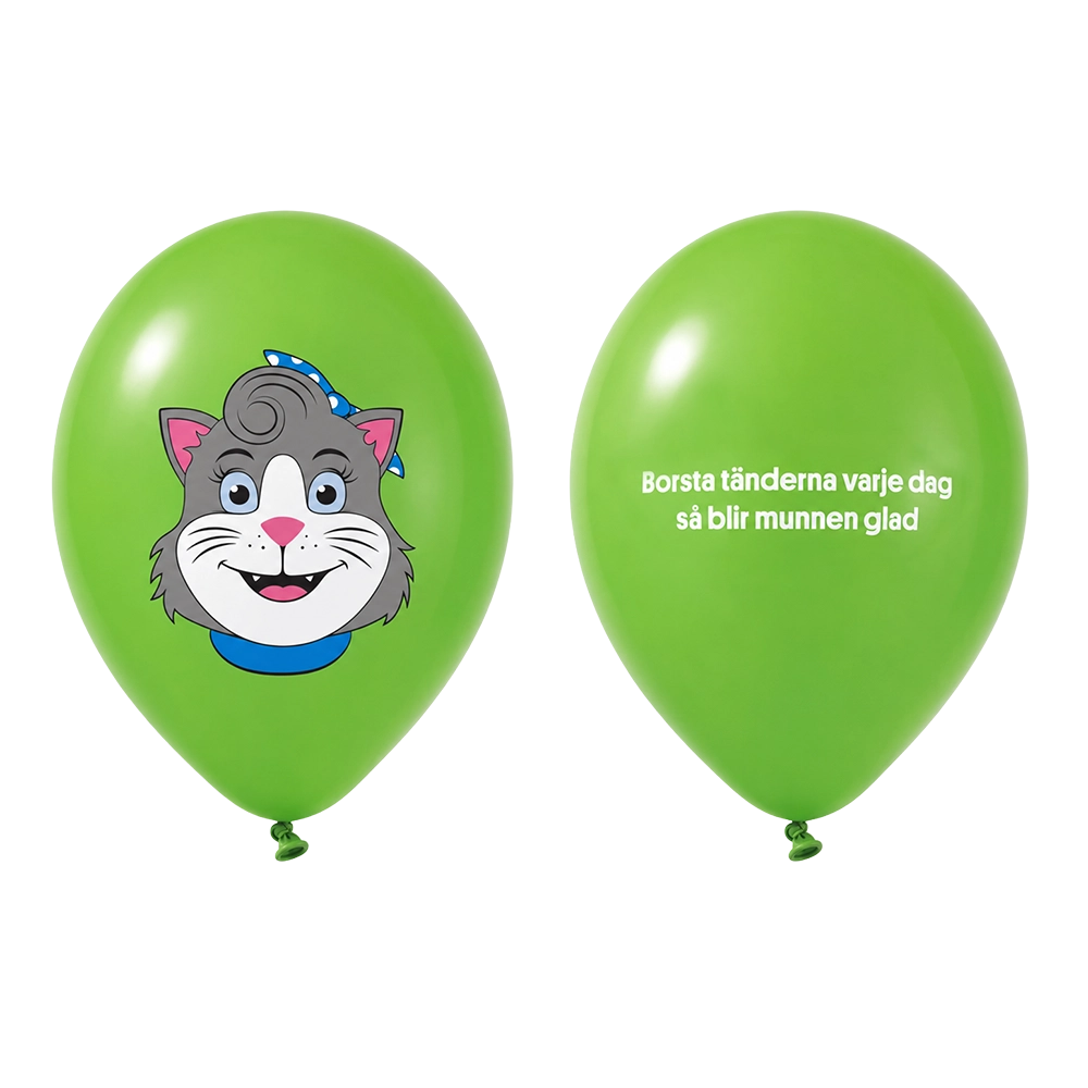 Grön ballong med Majamotiv